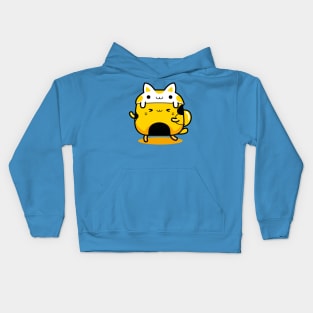 yellow cat tour guide profession Kids Hoodie